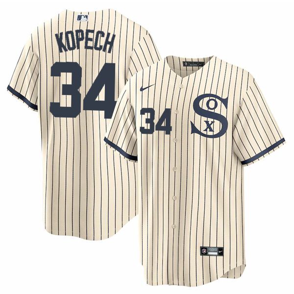 Men Chicago White Sox #34 Kopech Cream stripe Dream version Game Nike 2021 MLB Jersey